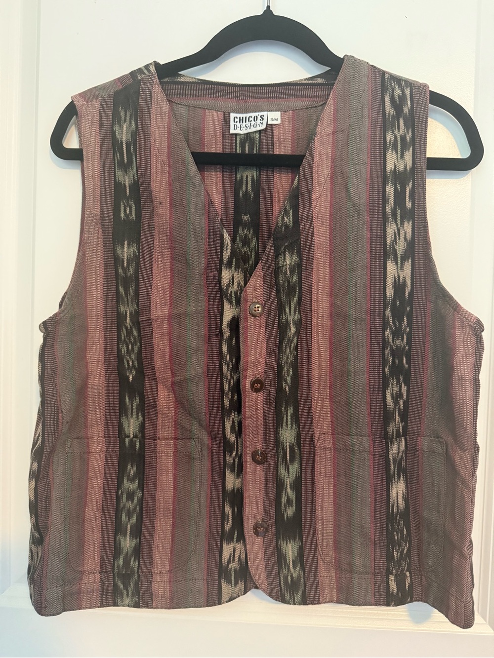 Vintage Chico’s Design 100% Cotton Multicolored Vest